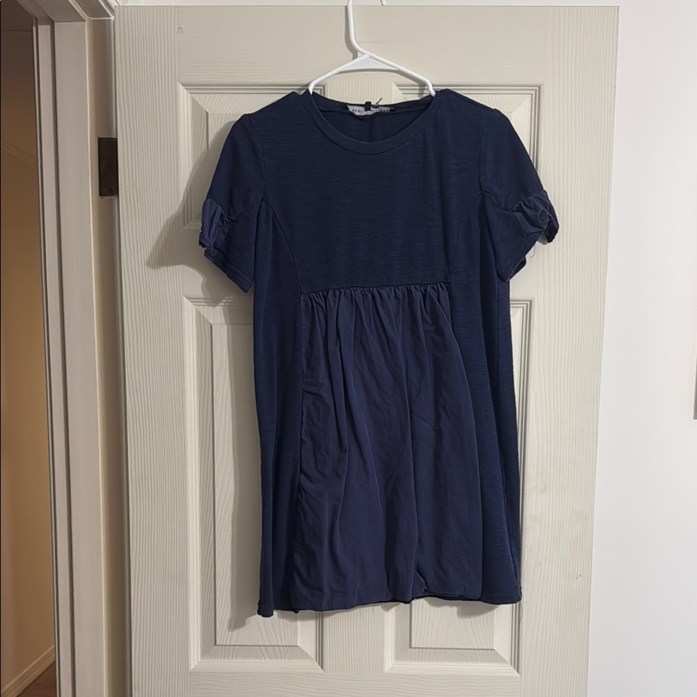 English Factory Deep Blue Textured Dress